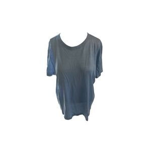 H&M Linen Top For Women Short Sleeves Sz S Crew Neck NWT Blue